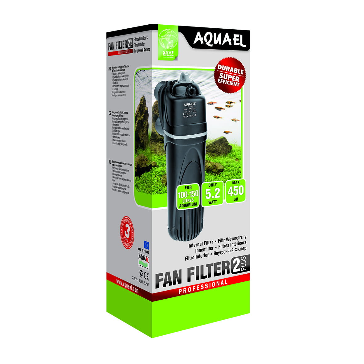 Aquael Fan 2 Plus Filtr Wewnętrzny do Akwarium 100-150l 5,2W Cichy.jpg